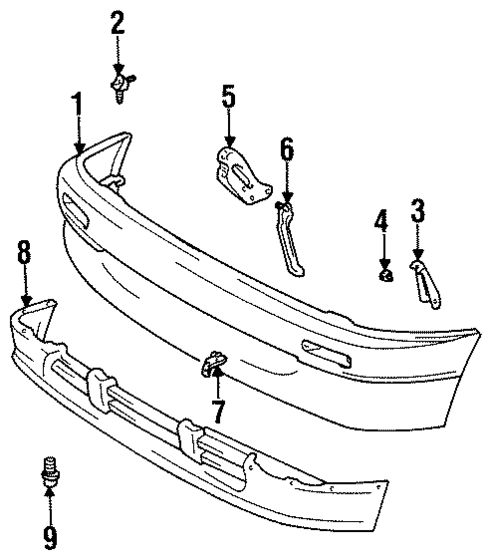 Bumper & Components - Front for 1993 Toyota T100 #0