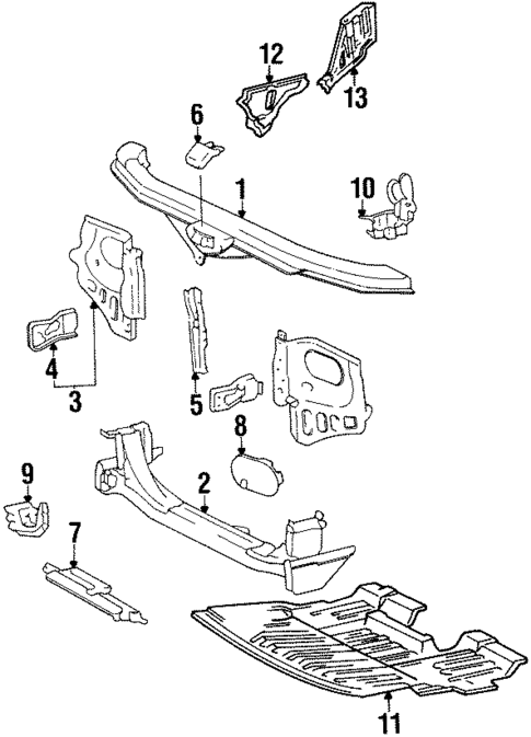 Radiator Support for 1990 Lexus LS400 #0