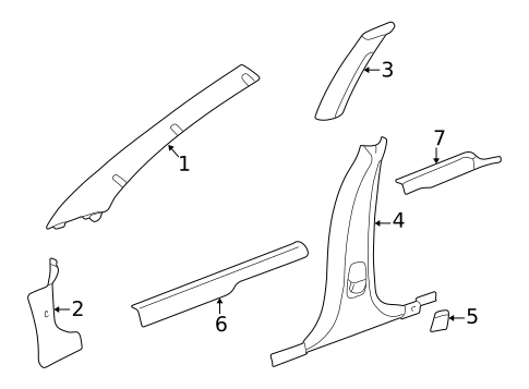Interior Trim - Pillars for 2003 Chrysler Sebring #0