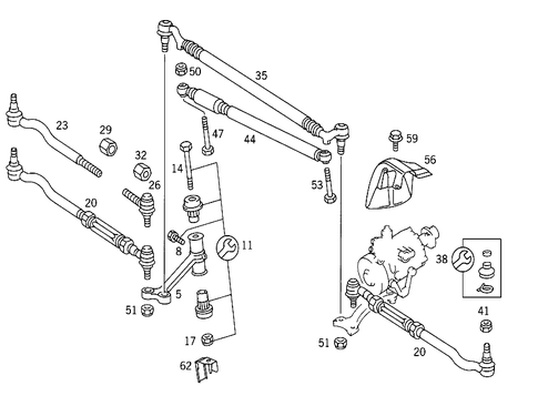 Steering Linkage for 1992 Mercedes-Benz 400 SE #0