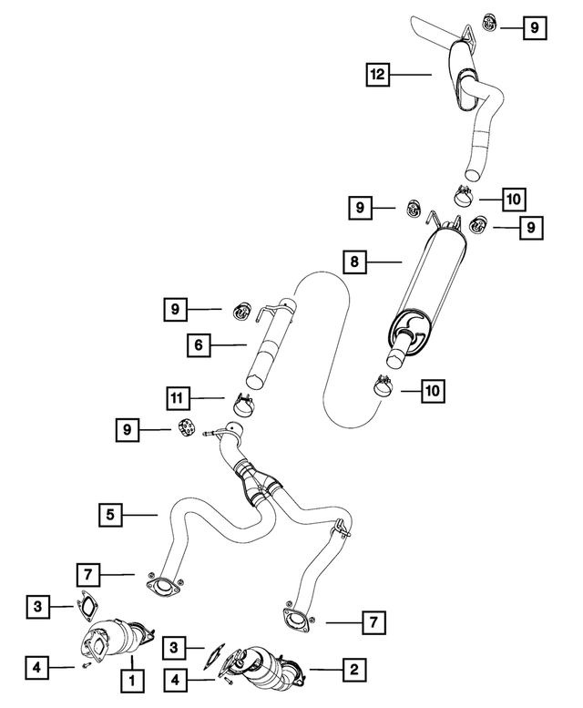 68092187AB - Exhaust: Exhaust Muffler for Mopar Image image