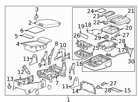 Rear Seat Components for 2016 Chevrolet Silverado 1500 #10