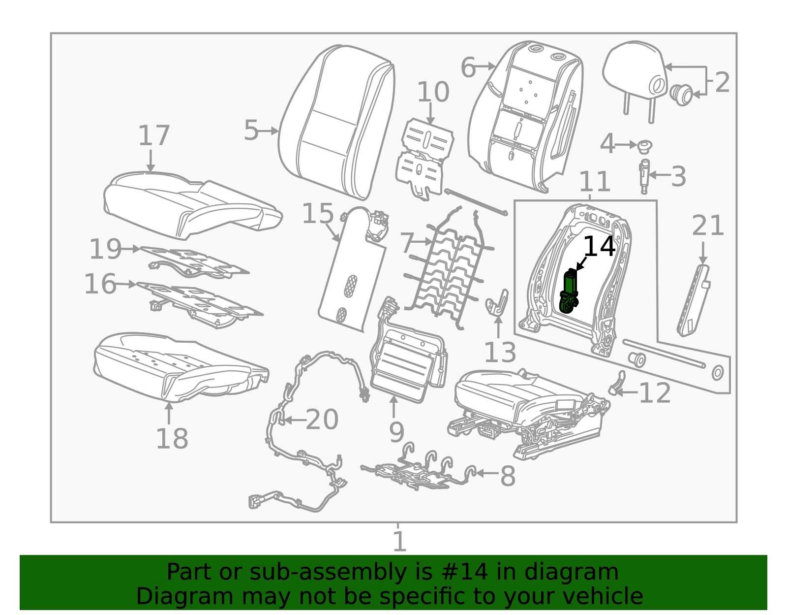 2010-2020 GM Front Seat Recliner Actuator 13578640 GM | GMPartsDirect.com