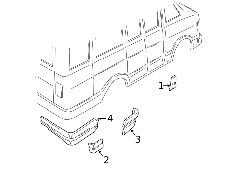 Exterior Trim - Side Panel for 1996 Dodge B3500 #0