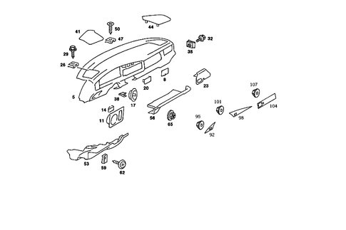 Instrument Panel for 1989 Mercedes-Benz 190D #2