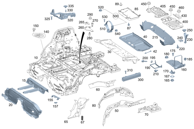 2536102500 - Substructure: Rear Crossmember for Mercedes-Benz Image image