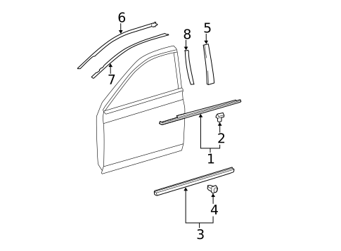 Exterior Trim - Front Door for 2011 Toyota Avalon #0