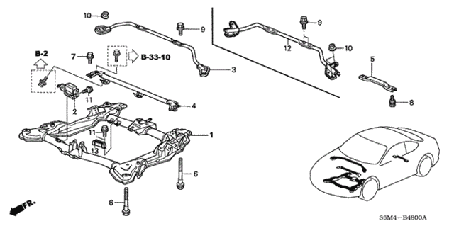 Front Sub Frame  - Performance Rod for 2003 Acura RSX #0