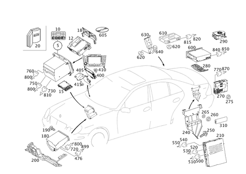 Radio, Remote Control, Amplifier and CD Player for 2009 Mercedes-Benz E320 #0