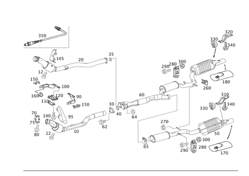 Exhaust System Used on Twelve-Cylinder Gasoline Vehicles for 2003 Mercedes-Benz S 55 AMG&reg; #0