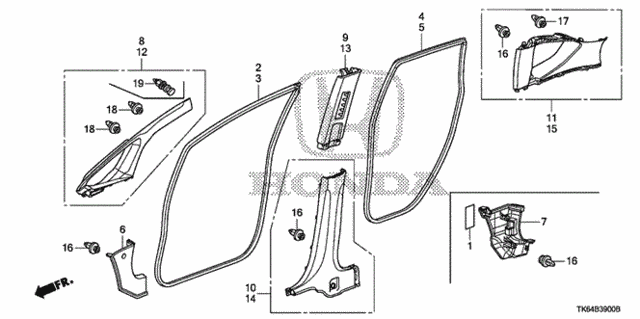 Pillar Garnish for 2012 Honda Fit #0