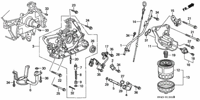 Oil Pump - Oil Strainer (V6) for 1996 Honda Accord #0
