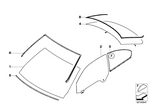 51317192984 - Vehicle Trim: Green Windscrn,Gr.Shade Band+Rain Sensor for BMW Image