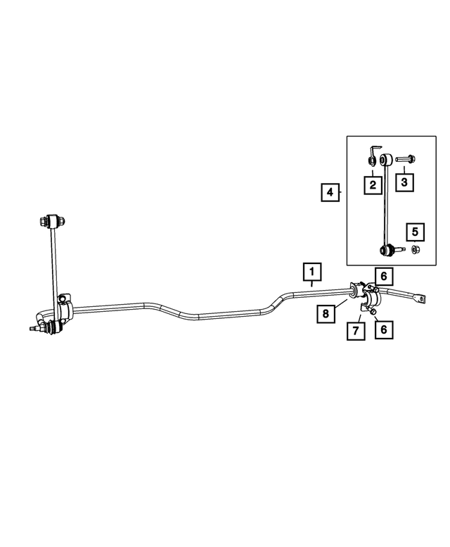 68453381AB - : Rear Suspension Stabilizer Bar for Mopar Image