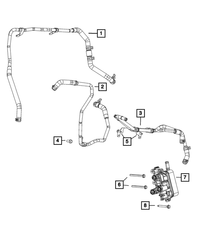 68280793AC - Cooling: Transmission Oil Cooler Hose And Tube for Mopar Image