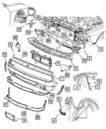 68043387AB - Frame, Bumper, and Fascia: Front Fascia for Mopar Image
