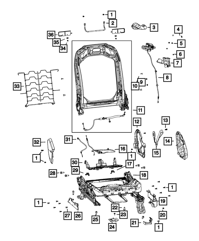 68568840AB - Interior Trim: Front Seat Cable for Mopar Image