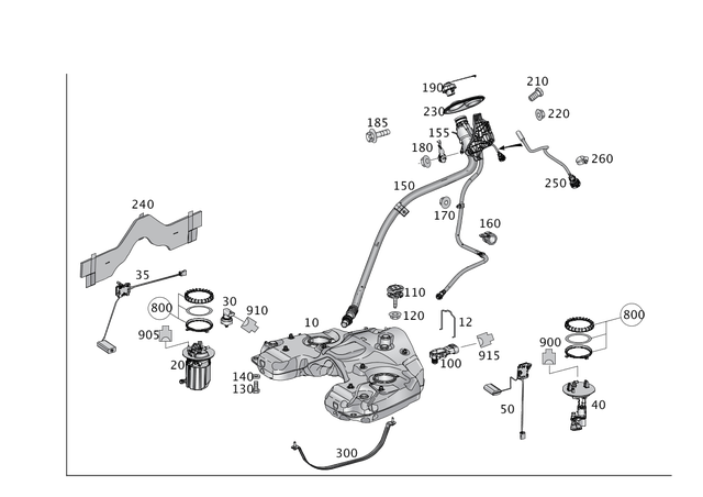 1664705400 - Fuel System: Fuel Tank for Mercedes-Benz: GL450, GL550, GL63 AMG, GLS450, GLS550, GLS63 AMG Image image