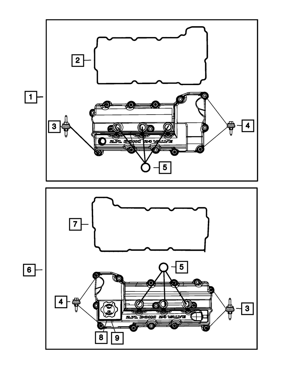 Genuine Mopar Cylinder Head Cover Gasket Set – 2011-2024 Chrysler, Dodge, Jeep, Ram – Left & Right – OEM 5184595AE & 5184596AE