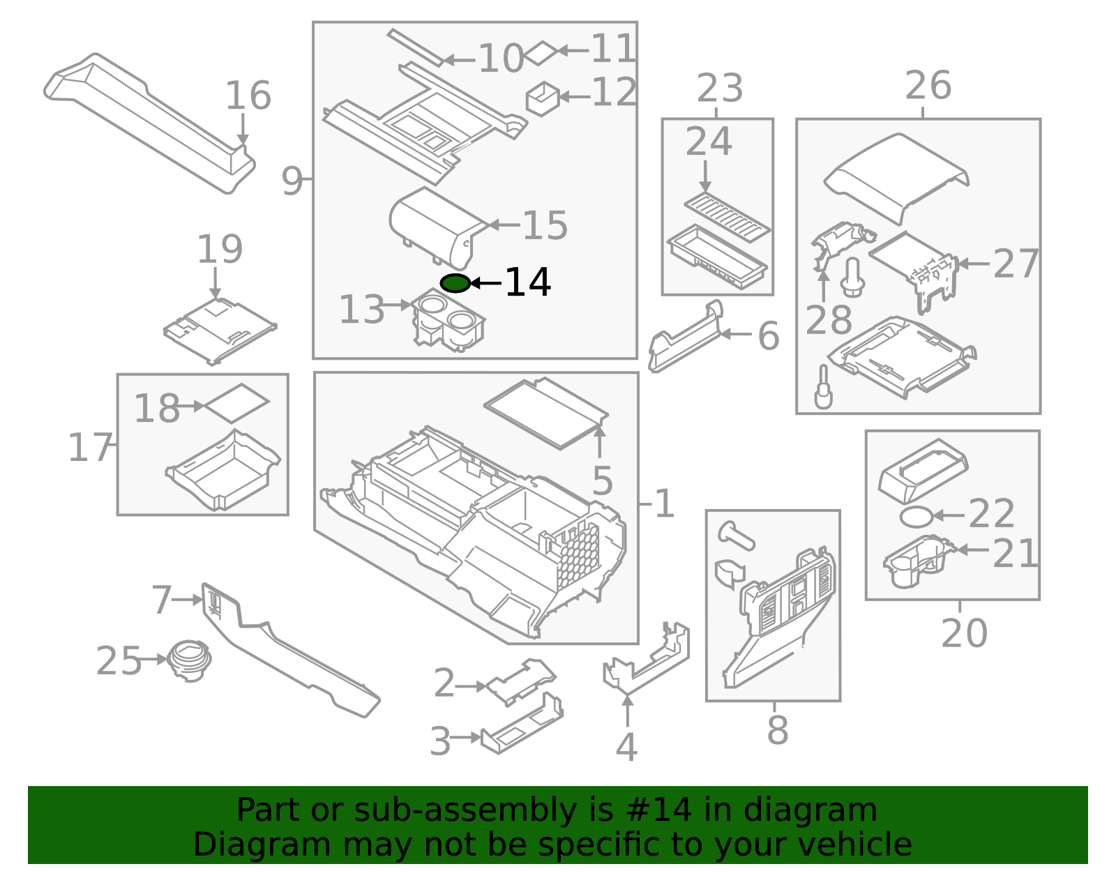 JL3Z-1513562-AC - Front Cup-Holder Insert 2022-2024 Ford