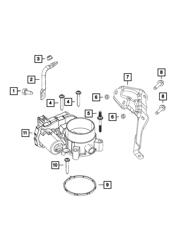 4627358AB - Fuel and Accelerator Pedal: Intake Manifold Strut for Mopar Image