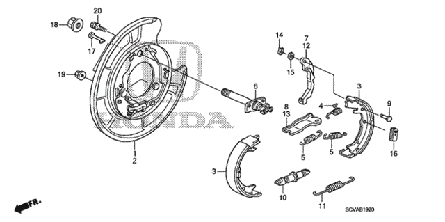 Parking Brake Shoe for 2007 Honda Element #0