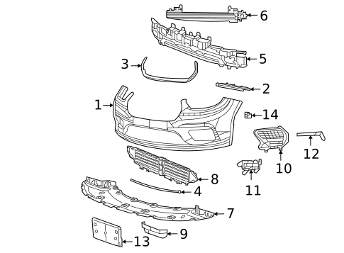 Bumper & Components - Front for 2022 Chrysler Pacifica #0