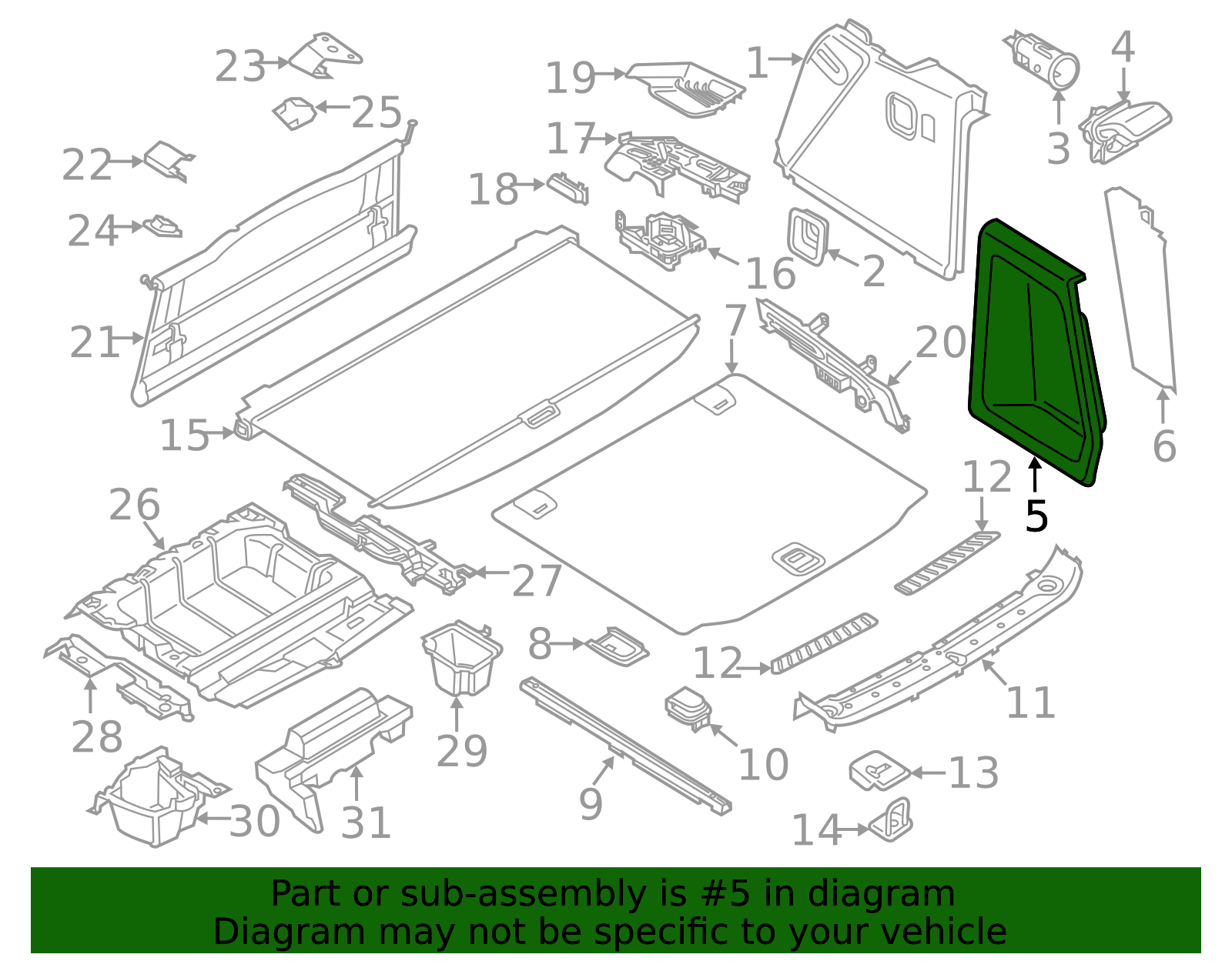 51477445817 - 2018-2024 BMW X3 Rear Trim (51-47-7-445-817) | BMW