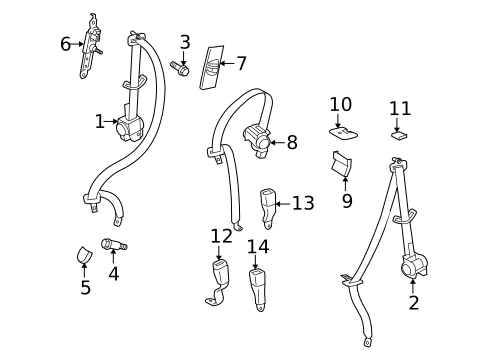 Second Row Seat Belts for 2021 Lexus GX460 #0