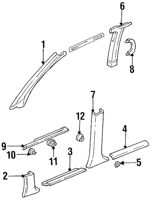 Interior Trim - Pillars for 1994 Mercury Villager #0