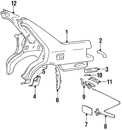 Quarter Panel & Components for 1993 Hyundai Excel #0
