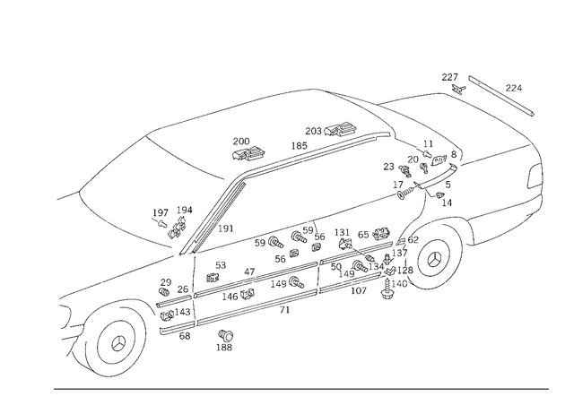 19882781 - Covering and Lining: Push Button for Mercedes-Benz: 190, 190D, 190E, 200, 200D, 300D, 300E, 300TD, 300TE Image image