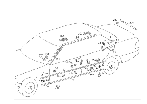 Outside Attachment Parts for 1987 Mercedes-Benz 300E #1