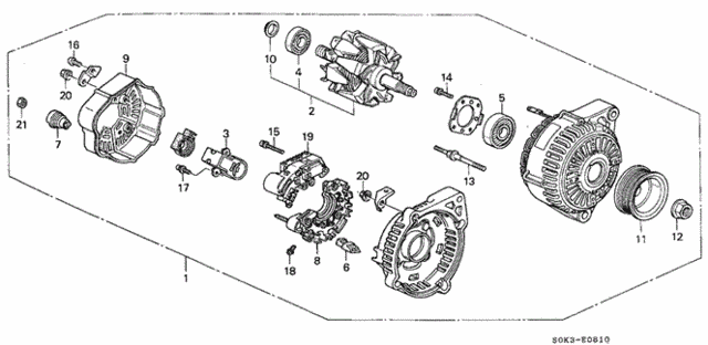 Alternator (Denso) for 1999 Acura TL #0