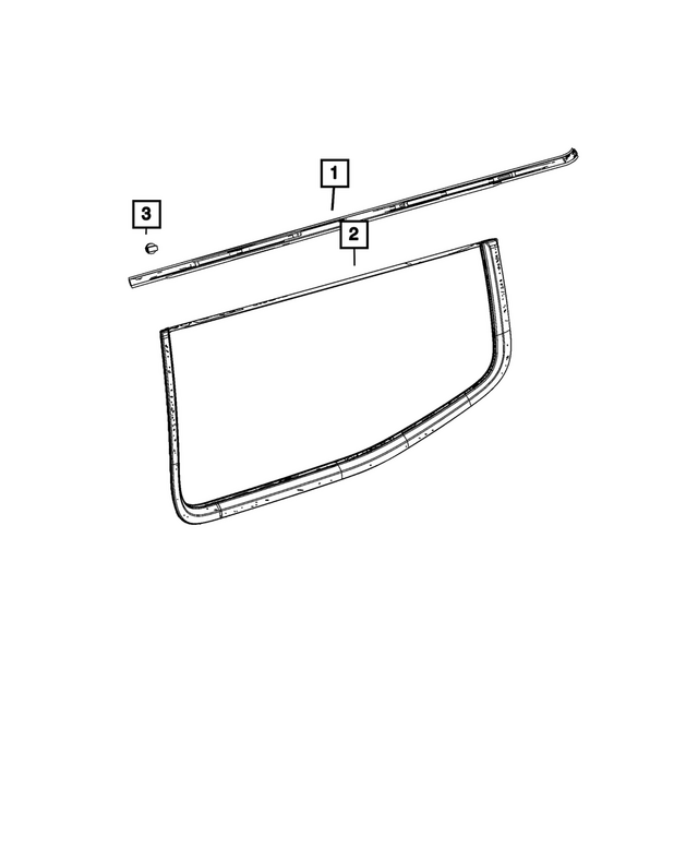 6VF90DX8AB - Glass: Quarter Trim Molding, Right, Black for Mopar Image