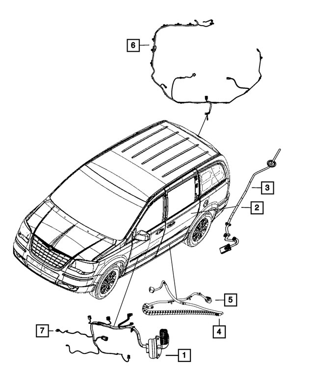 68068047AD - Electrical: Front Door Wiring, Left for Mopar Image