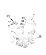 1DT191DVAA - Interior Trim: Rear Quad Seat Complete, Left for Chrysler: Town &amp; Country | Dodge: Grand Caravan Image