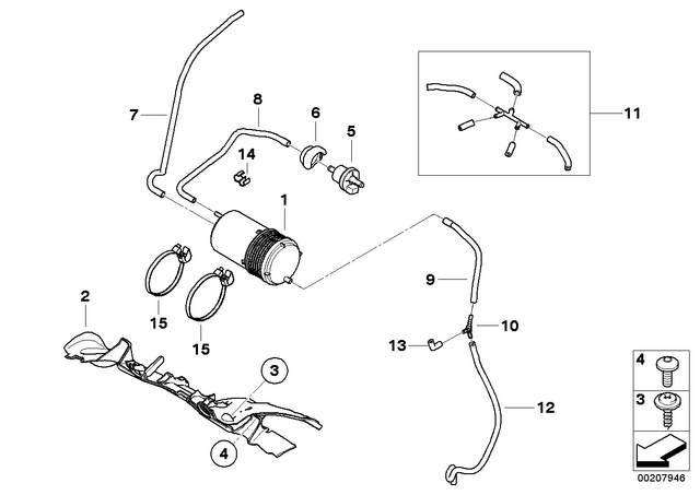 16137716868 - : Bracket Activated Carbon Container for BMW-Motorrad Image