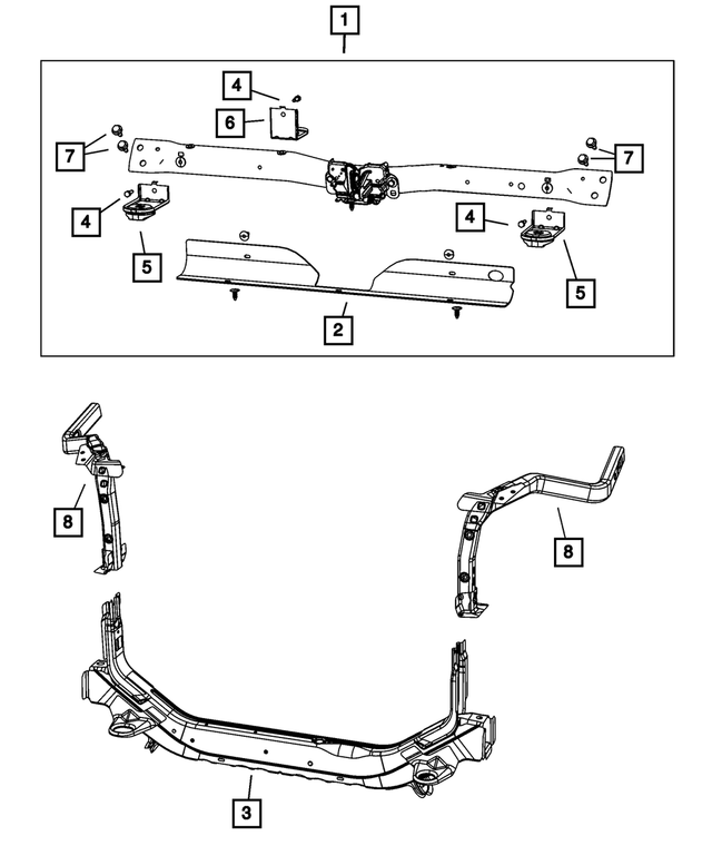 5115778AA - Cooling: Cooling Module Bracket for Mopar Image