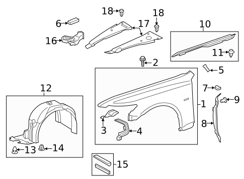Fender & Components for 2013 Lexus LS460 #0
