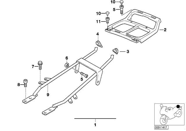 46542313951 - Frame and Mounting Parts: Luggage Carrier -  for BMW-Motorrad Image