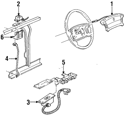 Air Bag Components for 1993 Cadillac 60 Special #0