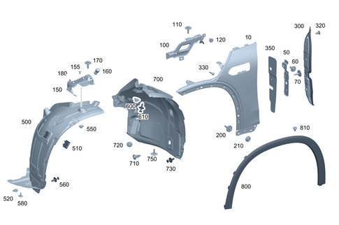 Front Fender/Wheel Well Cover for 2023 Mercedes-Benz EQS 580 SUV #0
