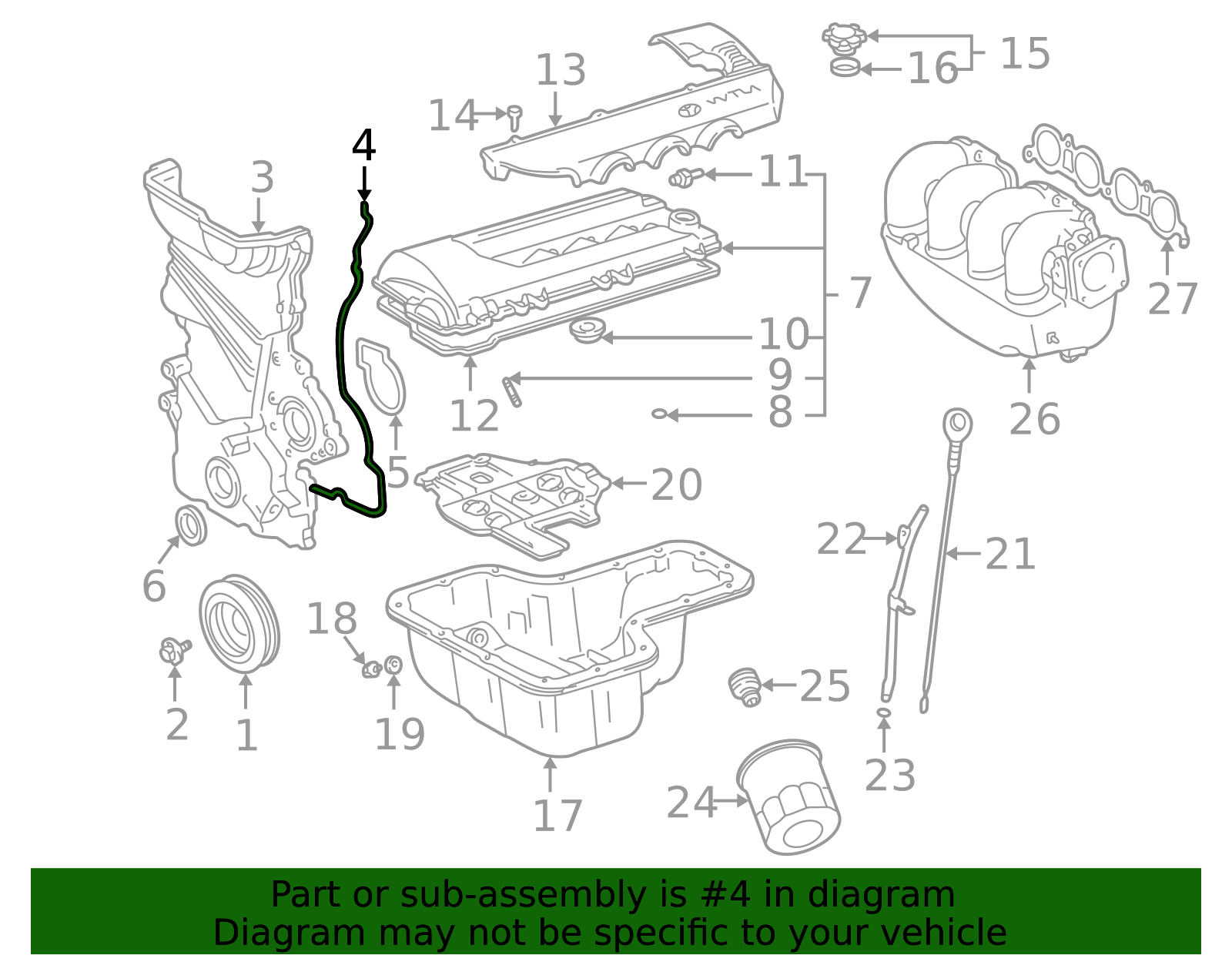 2000-2006 Toyota Engine Timing Cover Gasket 11328-88600 | Toyota