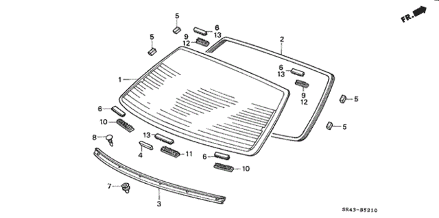 Rear Glass for 1992 Honda Civic #0