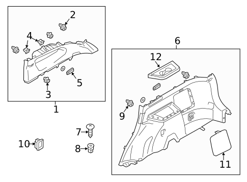 Interior Trim - Quarter Panels for 2007 Mitsubishi Outlander #6