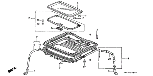 Sunroof Frame for 1992 Acura Integra #0