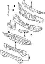 F9RZ16138AA - Body: Upper Tie Bar for Ford: Contour | Mercury: Mystique Image