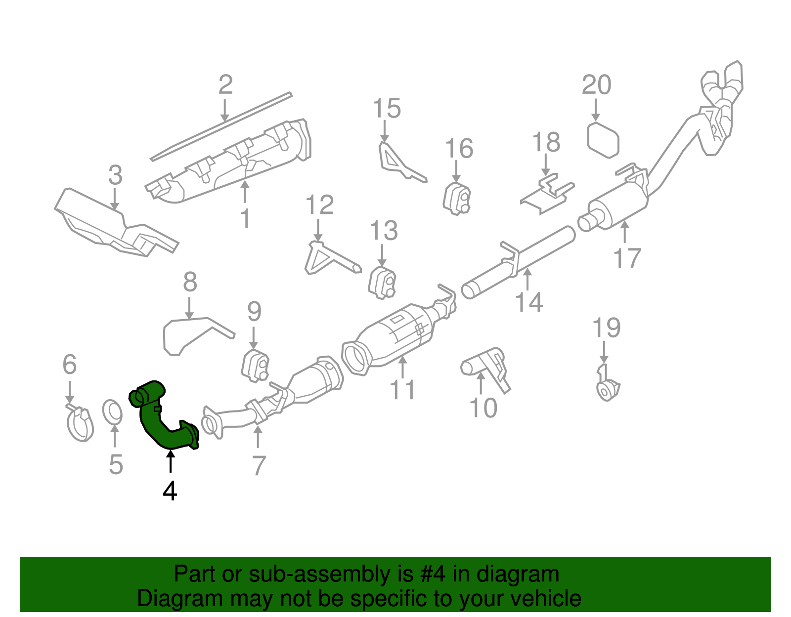 7C3Z-6N646-B - Exhaust Pipe - 2008-2010 Ford | Eastgate Ford