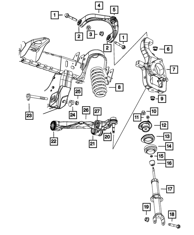 55366473AA - Front Suspension &amp; Drive: Front Coil Spring for Mopar Image